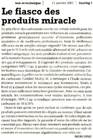 Test des économiseurs de carburants