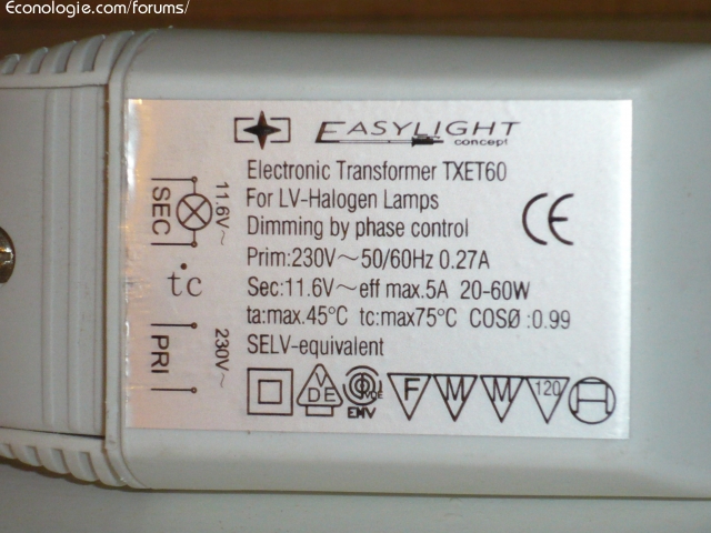 lot de 4 x Alimentation électronique / transfo RELCO 12v 60va halogene