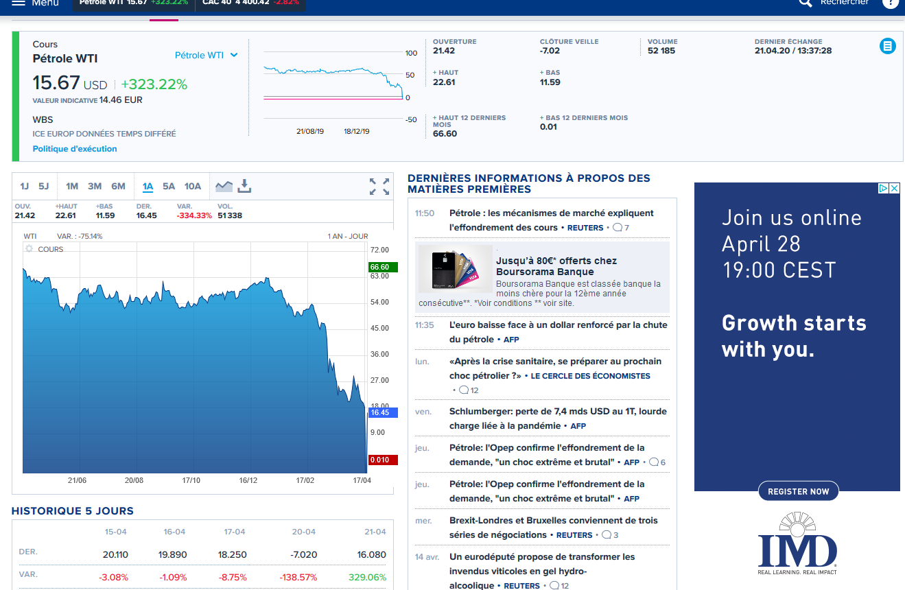 Screenshot_2020-04-21 WTI Oil، WTI WBS قیمت نفت - قیمت، نقل قول، یورو اروپایی تبادل - Boursorama.png