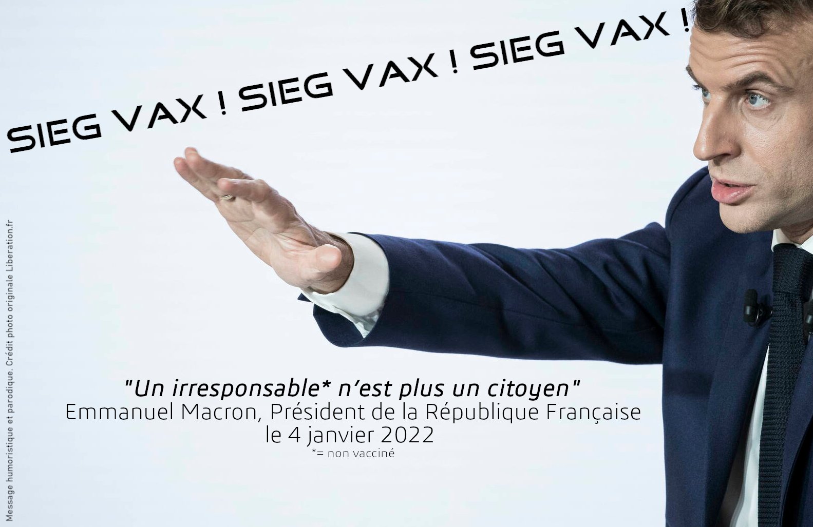 Een onverantwoordelijk persoon is niet langer een Macron-burger in de rode zone SiegVax.jpg