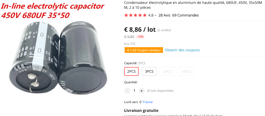 Screenshot 2022-09-20 at 09-50-52 8.86€ 10% de réduction Condensateur électrolytique en aluminium de haute qualité 680UF 450V 35x50MM 2 à 10 pièces AliExpress.png