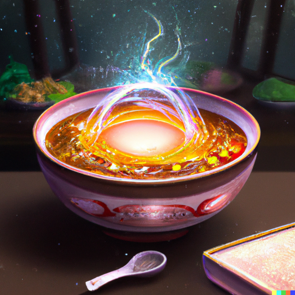 DALL·E 2023-02-08 09.45.49 - a bowl of soup that is also a portal to another dimension, digital art.png