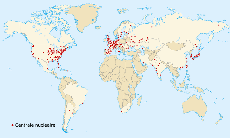 Dünya çapında nükleer santrallerin Haritası - Elektrik ve nükleer enerji